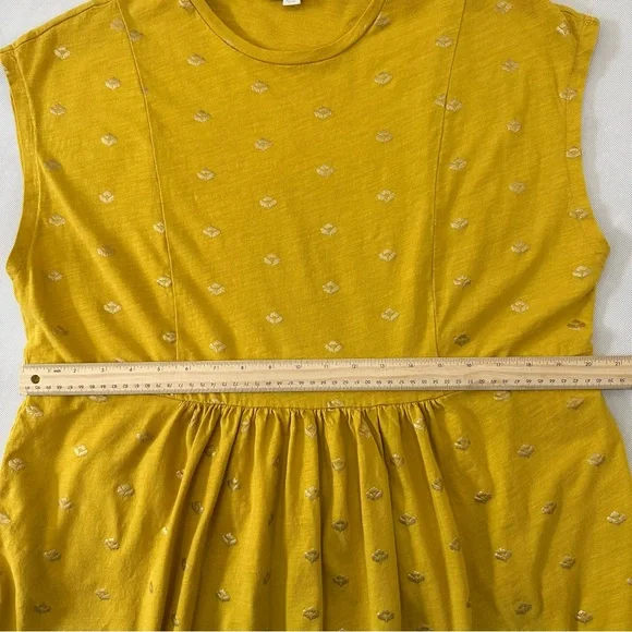 Boden Yellow Jersey T-Shirt Dress With Gold Honeycomb - Women’s US 12R (UK 16R) - Picture 9 of 11